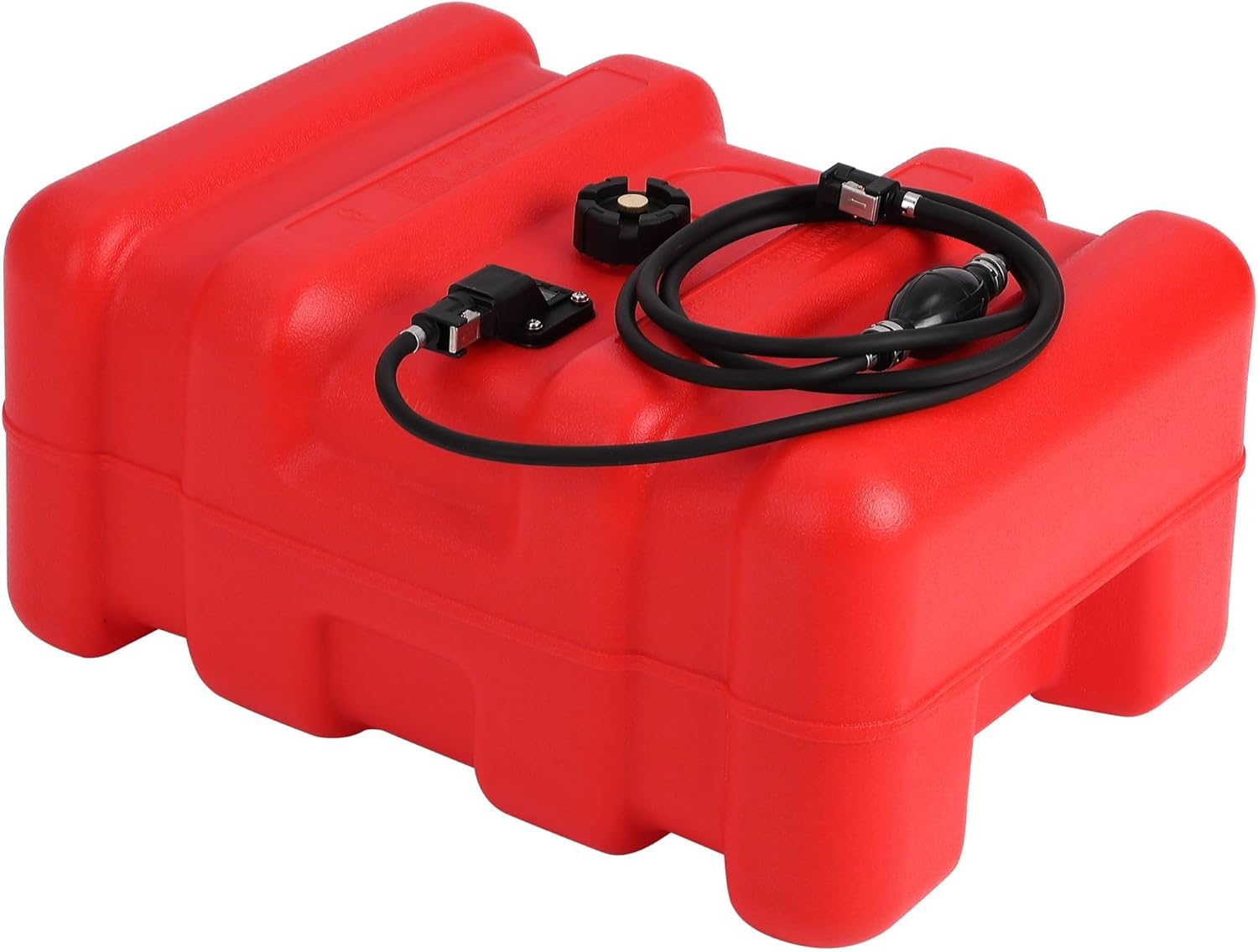 12 Gallon Portable Marine Fuel Tank - Outboard Boat Gas Tank with Fuel Line & Universal Adapter, HDPE Leak-Proof Design, Built-in Fuel Gauge, for Fishing Boat, Yacht, Generator