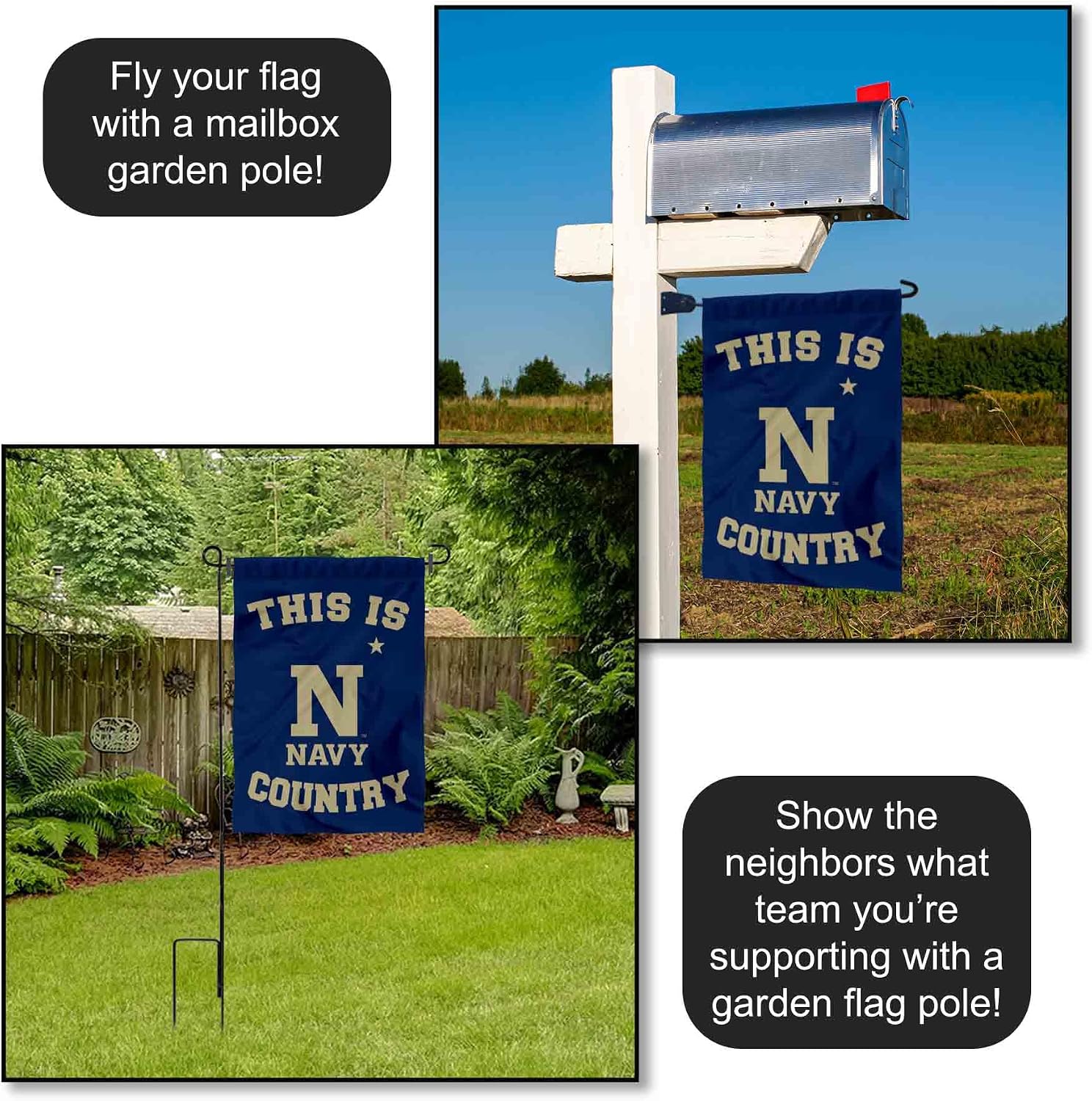 US Navy Midshipmen This is Midshipmen Country Garden Banner Flag