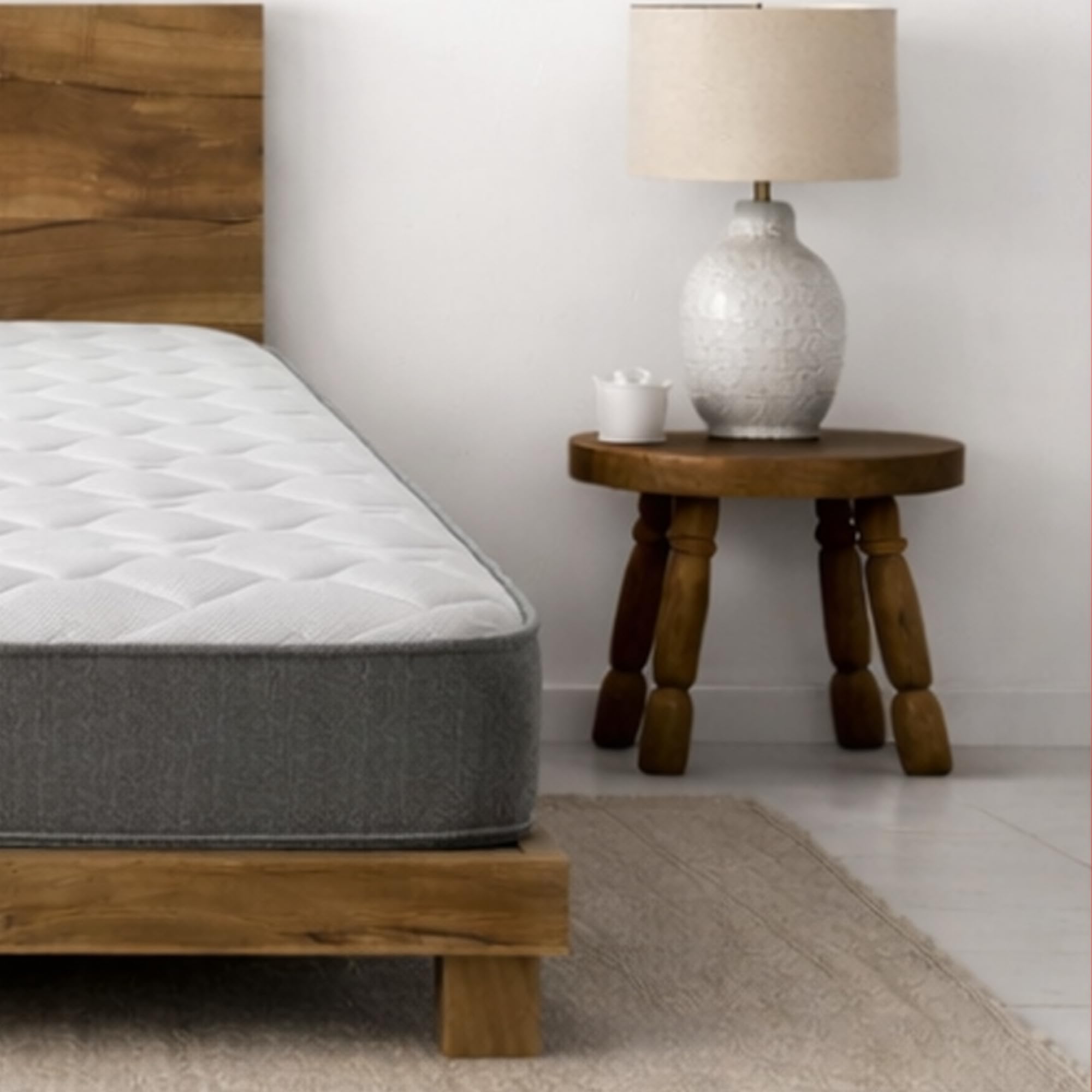 Starlight Beds Small Single Mattress with Springs & Memory Foam - Grey Zig Zag. 7.5 Inch Deep. Soft Comfort. Single Mattress – 2ft6 x6ft3 (75cm x 190cm)