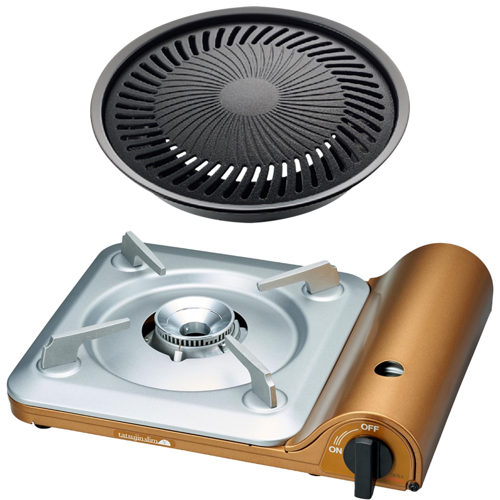 【セット買い】イワタニ Iwatani 岩谷 カセットガス 達人スリムV CB-TS-5 + 焼肉プレート (S) CB-A-YPS セット