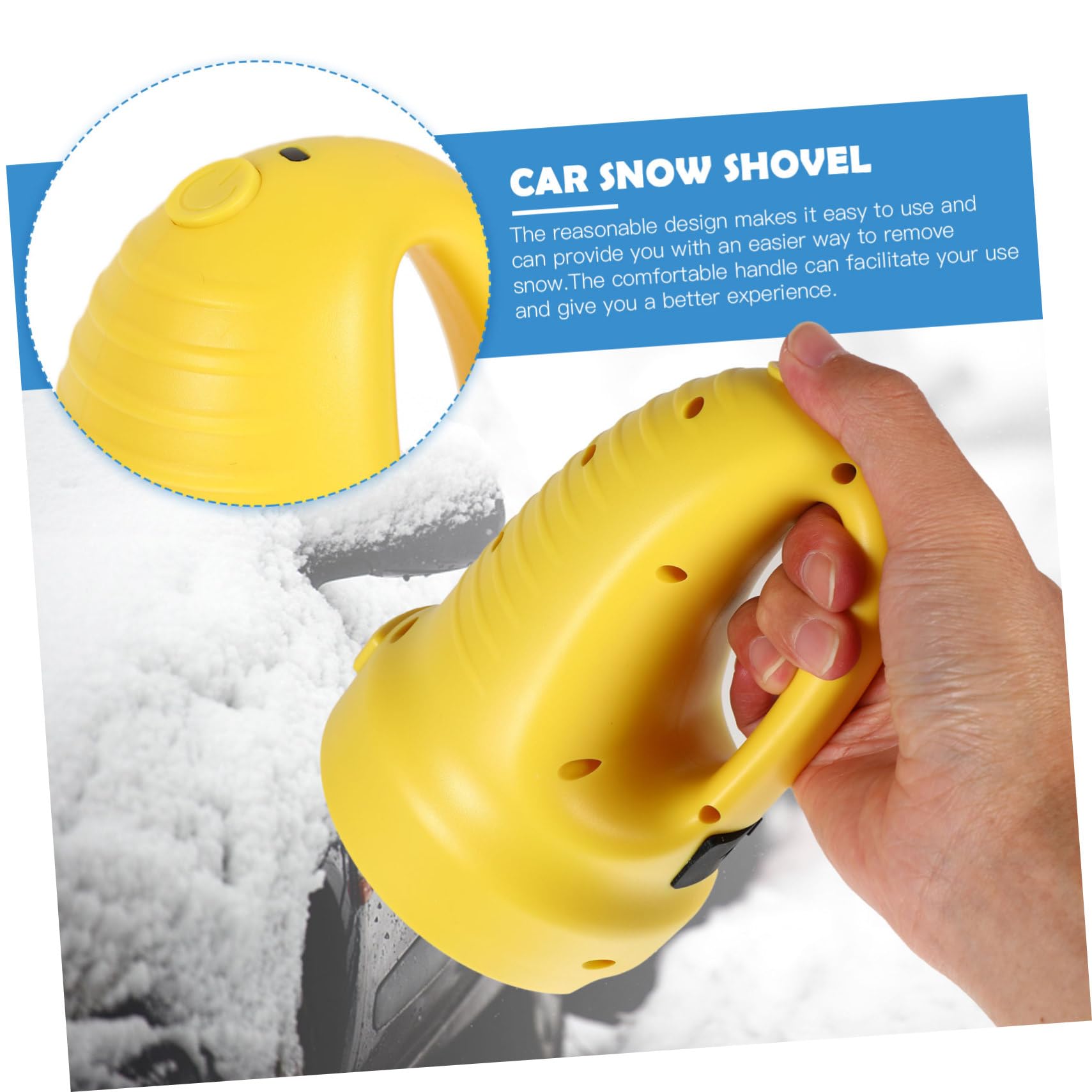 Cabilock Raschietto per Neve e Ghiaccio Strumento per Rimuovere Neve e Ghiaccio dal Vetro per Parabrezza Auto Multifunzionale in ABS, Facile da Riporre