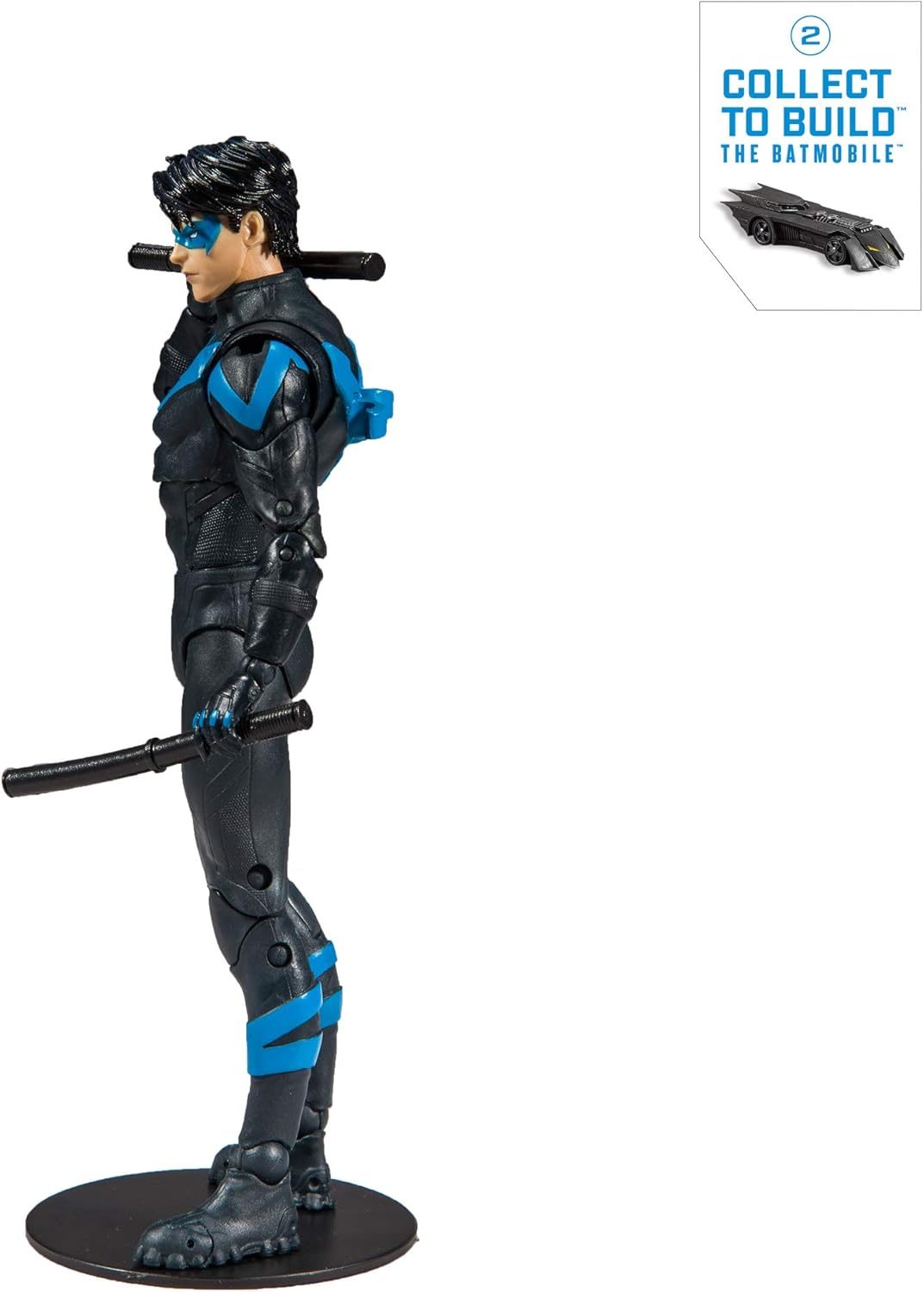 McFarlane Toys DC Multiverse Nightwing: Better Than Batman Action Figure with Build-A Rebirth Batmobile (Piece 2)