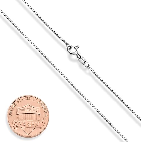 Miniatura 5 de Miabella Solid 925 Sterling Silver Italian 1mm Box Chain Necklace for Women, Made in Italy