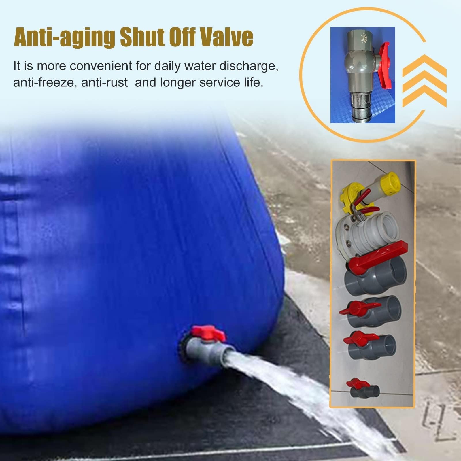Bolsa de almacenamiento de agua de emergencia, bolsa de transferencia de agua plegable de gran capacidad con grifo, sistema de recogida de agua de lluvia, depósito de agua al aire libre