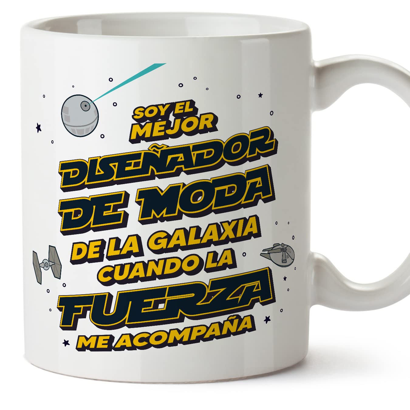 MUGFFINS Tazas para JEFE hombre - En Español - Mejor de la Galaxia Cuando Fuerza me Acompaña - 11 oz / 330 ml - Regalo original y divertido — view 505