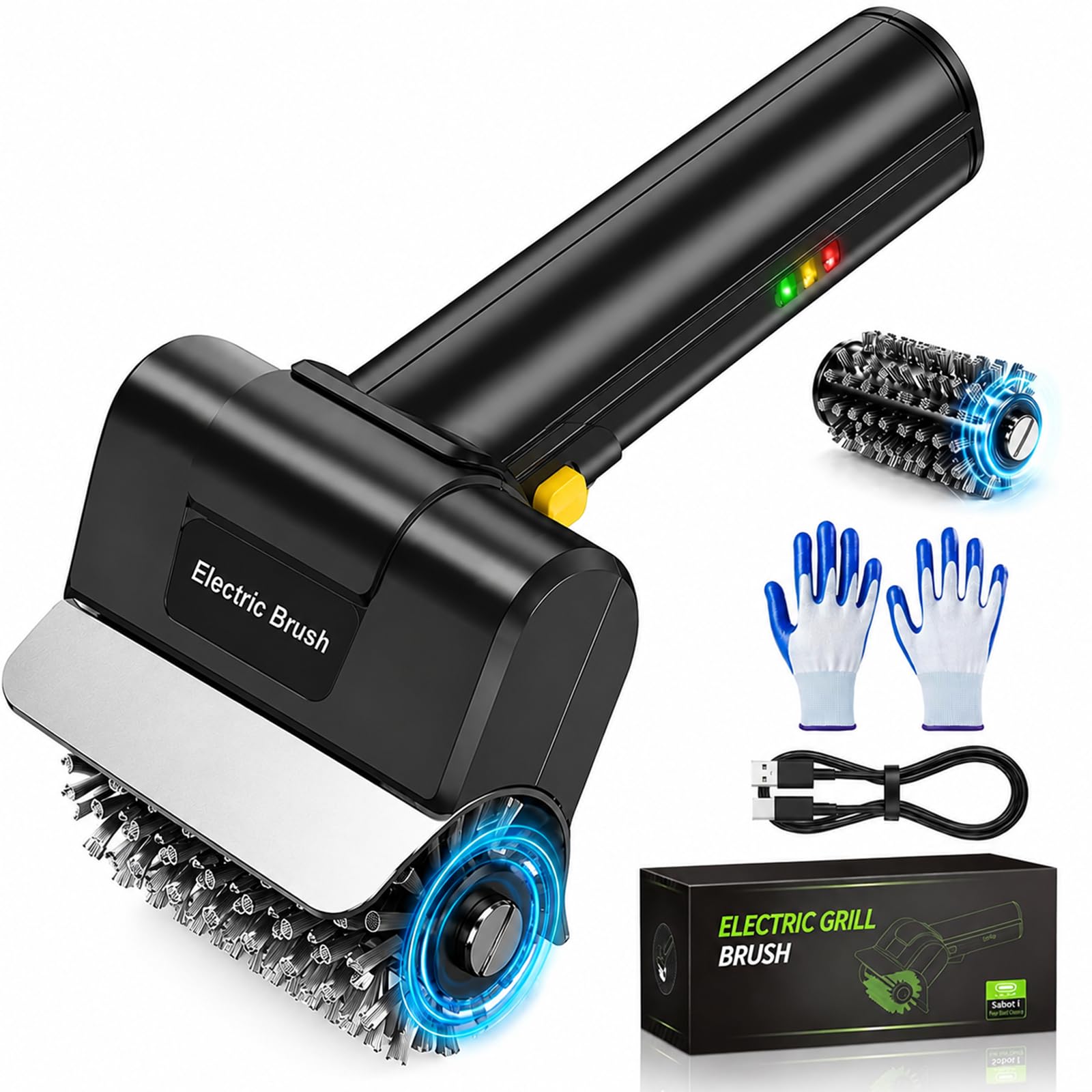 Electric Grill Brush, Cordless Electric BBQ Grill Brush
