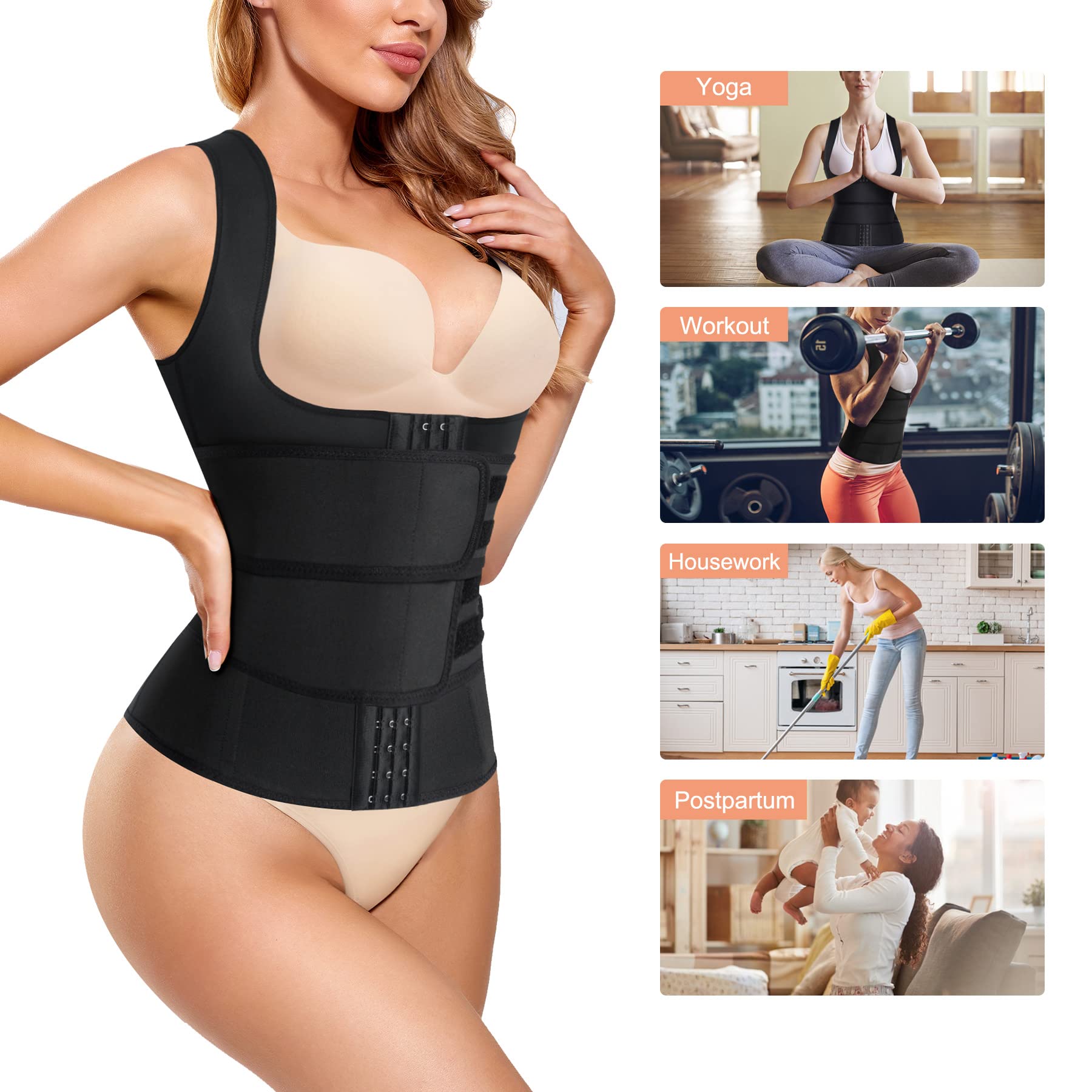 Corsetto Stringivita Modellante Dimagrante Donna con Regolabile Waist Trainer Postpartum Cintura Snellente Pancia Cincher Body Shaper
