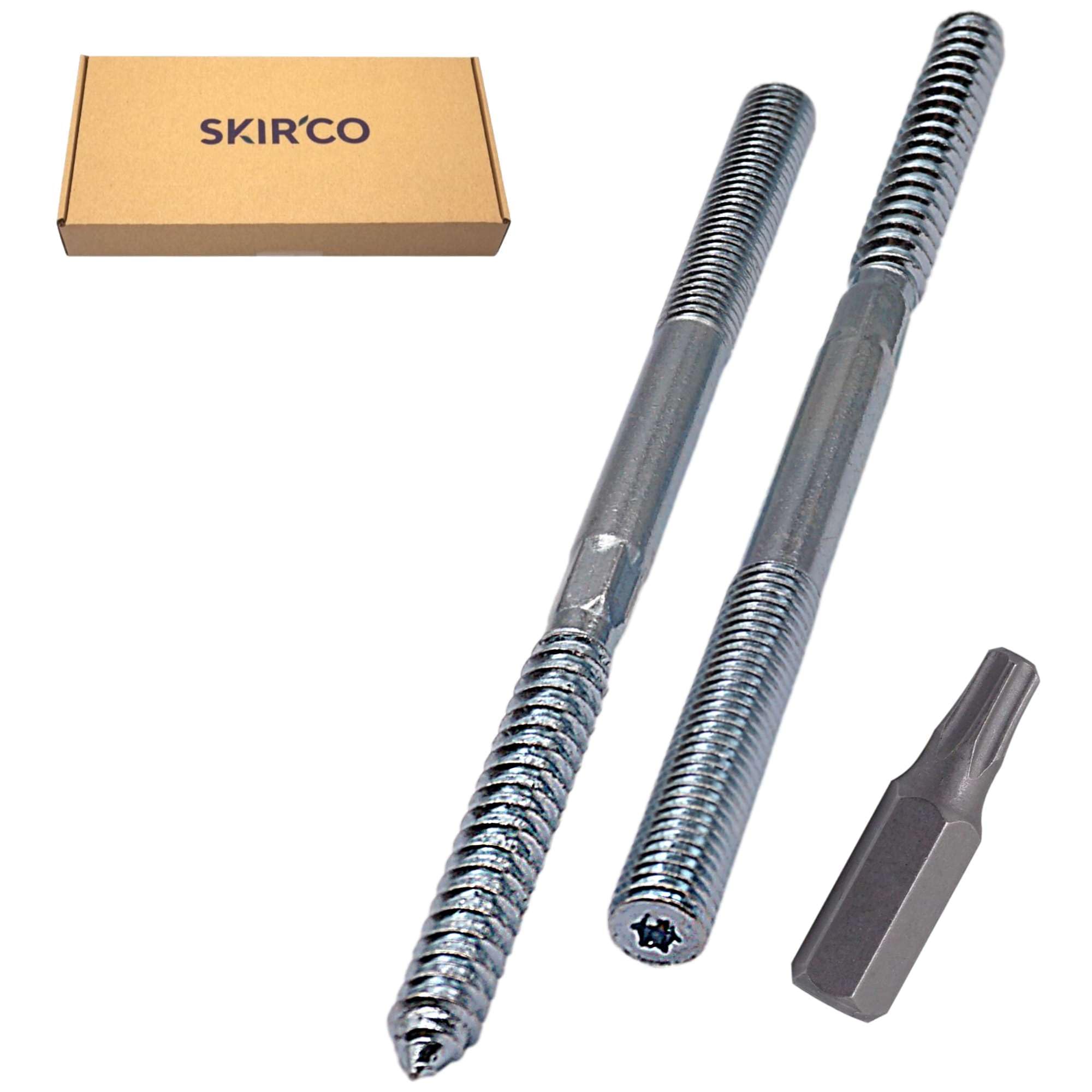 SKIR'CO (20 pcs) Hanger Bolts M10 x 160 mm, Double Ended Thread Dowel Screws, Double Headed Bolts - Image 2