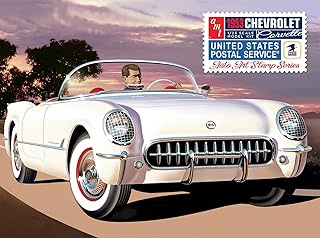 AMT 1953 Chevy Corvette (USPS Stamp Series) 1:25 Scale Model Kit, Factory Color