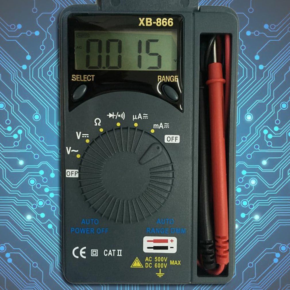 ELEOPTION Digital Multimeter, Auto Ranging Pocket Digital Multimeter Digital Multi Tester Amp/Ohm/Volt Meter/Diode and Continuity Test