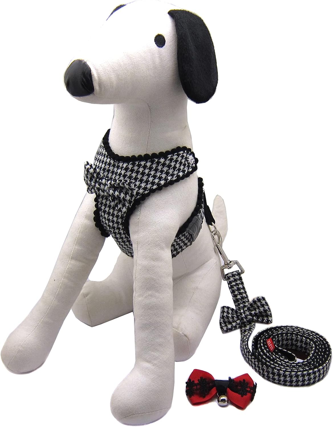 Alfie Pet - Shayne Step-in Harness and Leash Set - Color: Black, Size: L