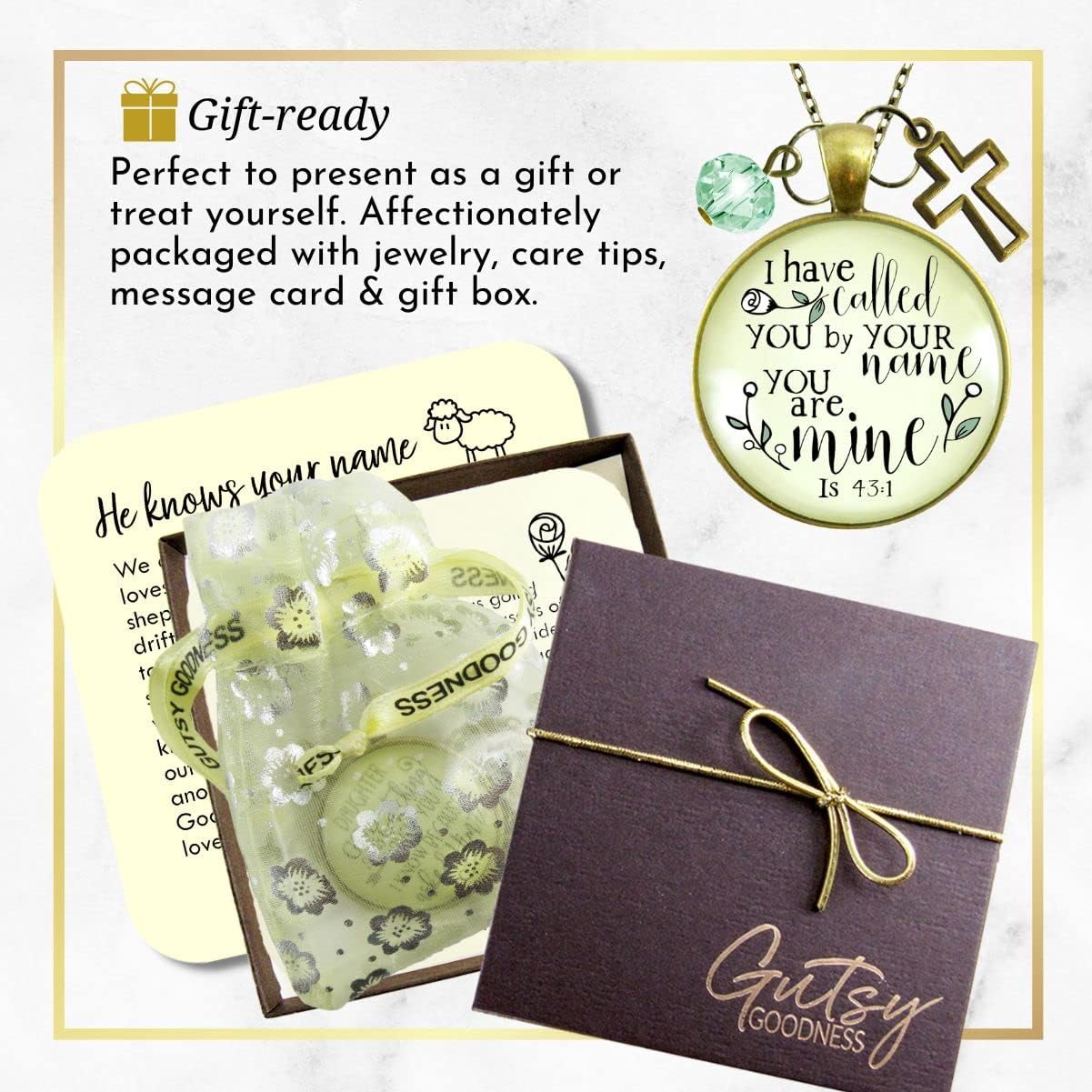 Gutsy Goodness Faith He Cares Necklaces Handmade Encouragement Christian Women's Message Jewelry Pendants