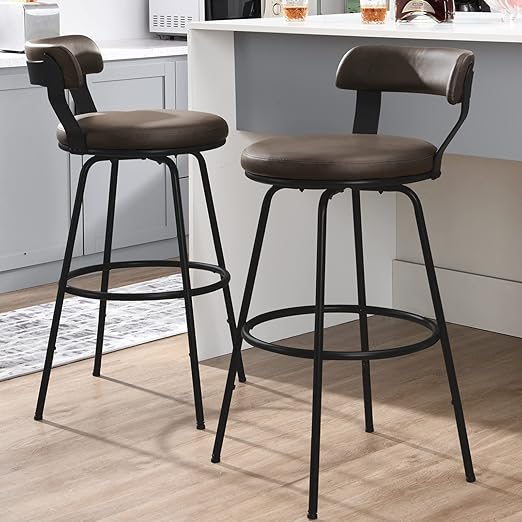 FERFALDER Bar Stools Set of 2Swivel Counter Height Bar