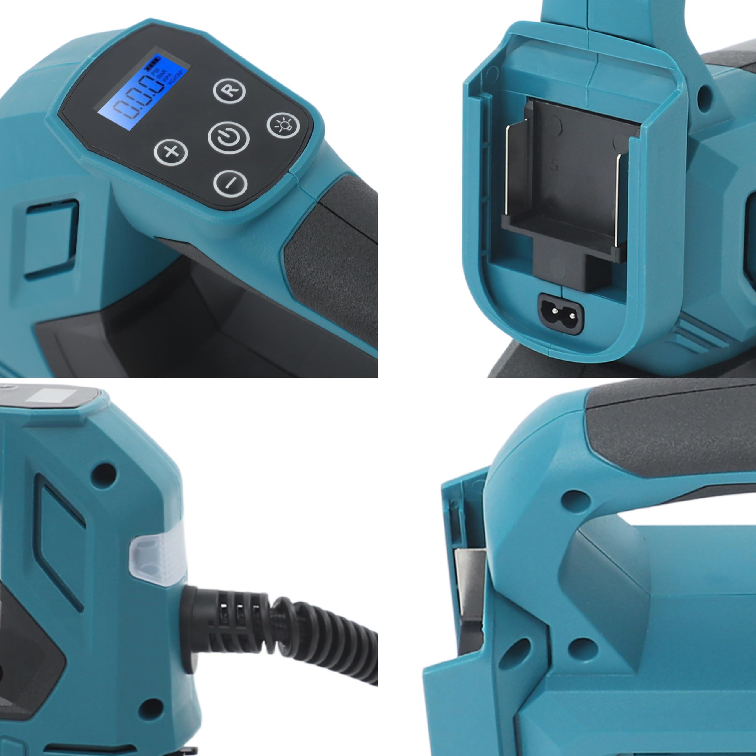 Compresor de aire inalámbrico con motor de cobre puro de 250 W, compresor de aire portátil con indicador y 4 luces LED, bomba de aire de mano inalámbrica para coches, motocicletas, bicicletas