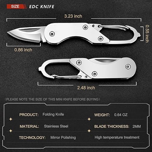 Miniatura 6 de VIFUNCO Cuchillo de bolsillo plegable con clip para hombres, cuchillo cortador de caja, pequeños cuchillos de bolsillo EDC cuchillo plegable para