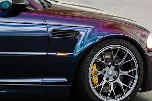 Miniatura 5 de iJDMTOY Guardabarros de lente ahumada ámbar Full LED secuencial parpadeo lateral intermitente luces indicadoras compatibles con BMW 2001-2006 E46 M3