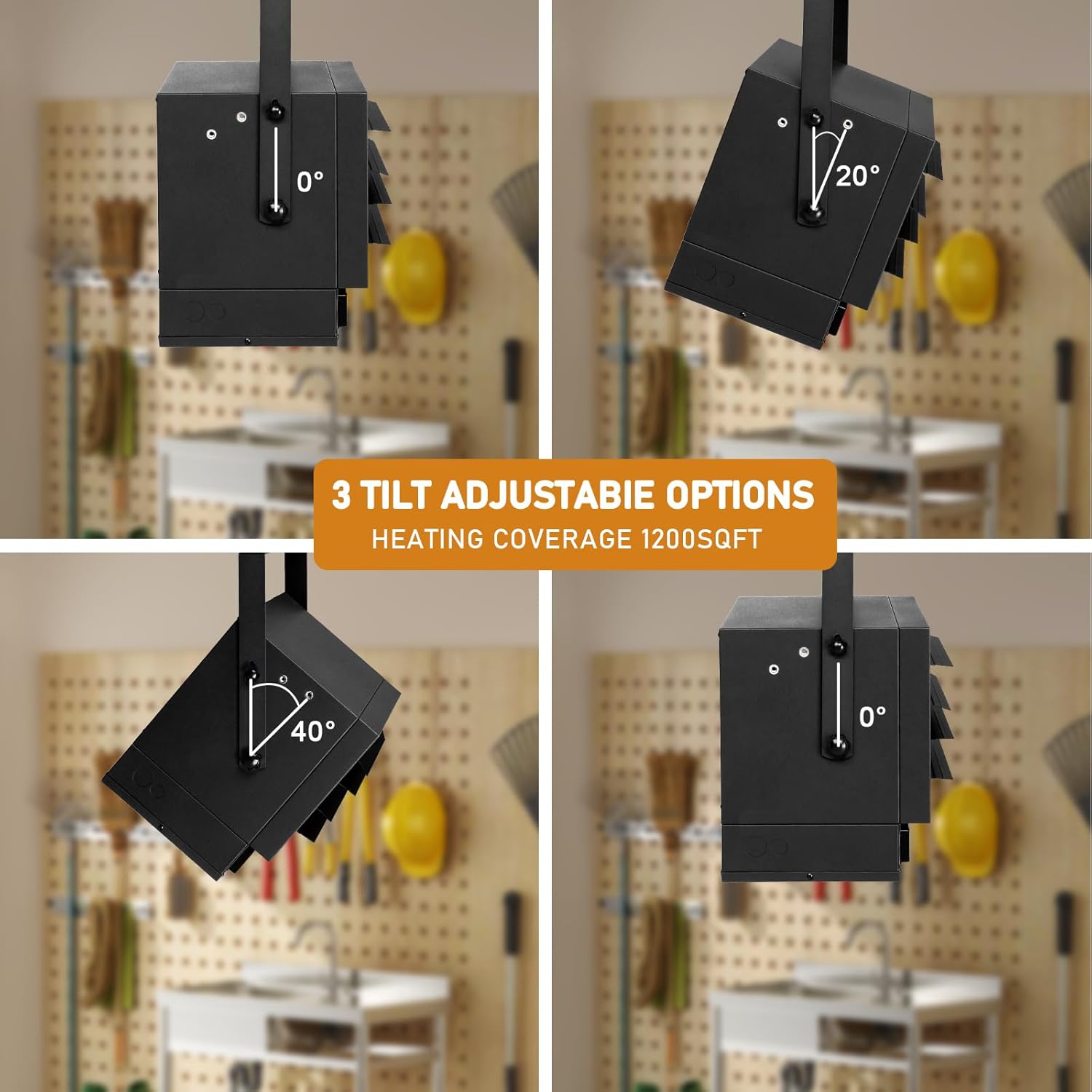 Winado 6000W Electric Garage Space Heater, 240V Hard-Wired, Remote & APP Control, Fan-Forced Ceiling Mount Heater, Digital Thermostat, 12H Timer, Overheat Protection, for Workshop Factory Greenhouse