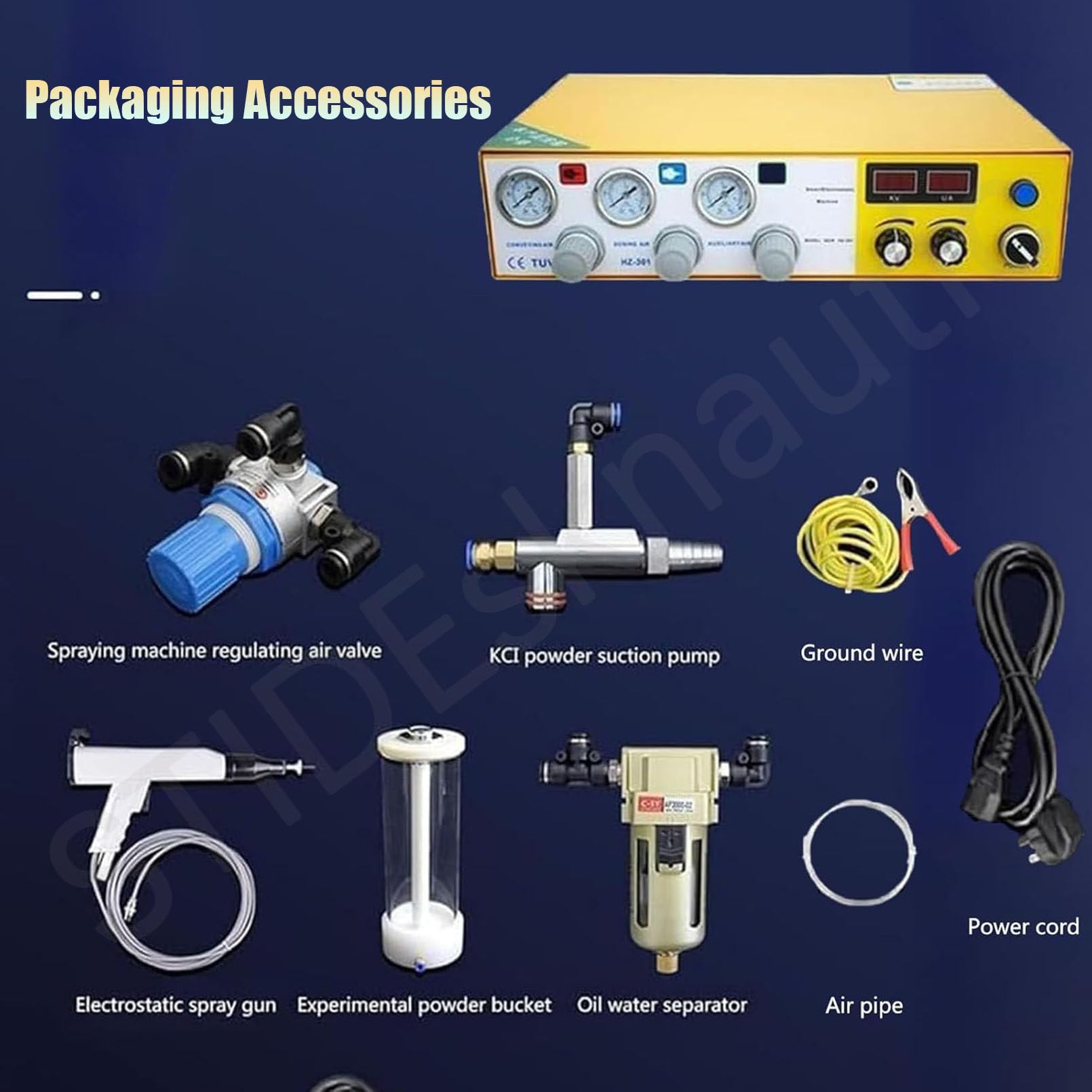 Máquina de Recubrimiento electrostático en Polvo de 1L, con Pistola pulverizadora,para la fabricación de automóviles, maquinaria y revestimientos de jardinería,35W