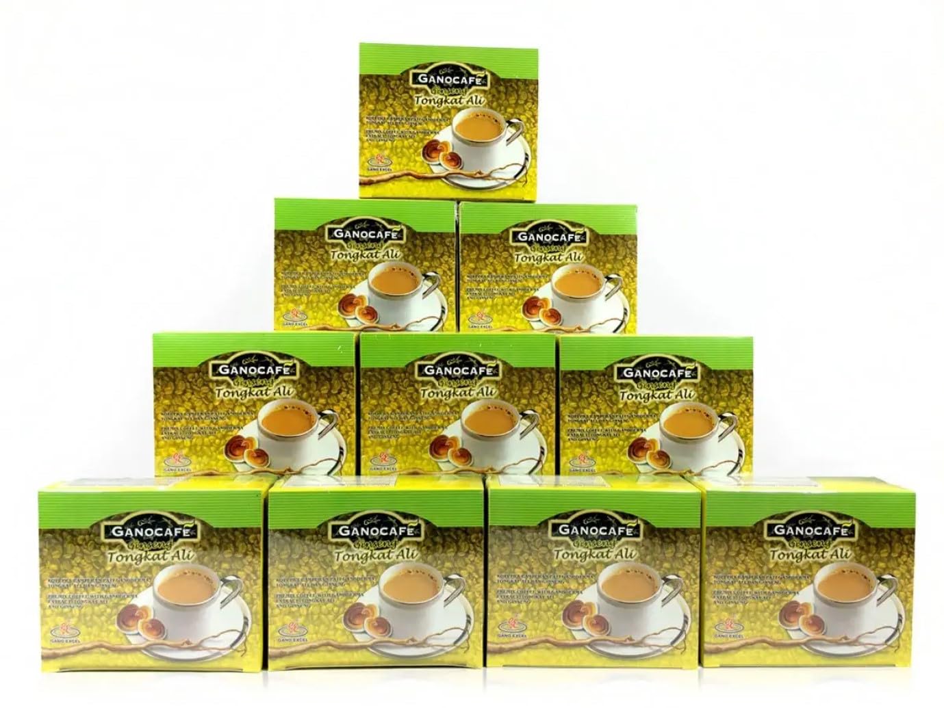 TOTALLYAWESOME Gano Excel Ganocafe Gano Cafe Ginseng Coffee 15 Sachets (10 Box)