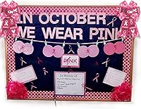 Vista 17 de Threetols 2pcs Breast Cancer Awareness Wreath Bows, Pink White Buffalo Plaid Bows for Wreath Pink Leopard Bows for Front Door, Pink Butterfly Tree