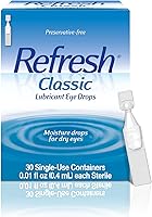 Refresh Classic Preservative-Free Lubricant Eye Drops, 30 Single-Use Vials for Dry Irritated Eyes Relief