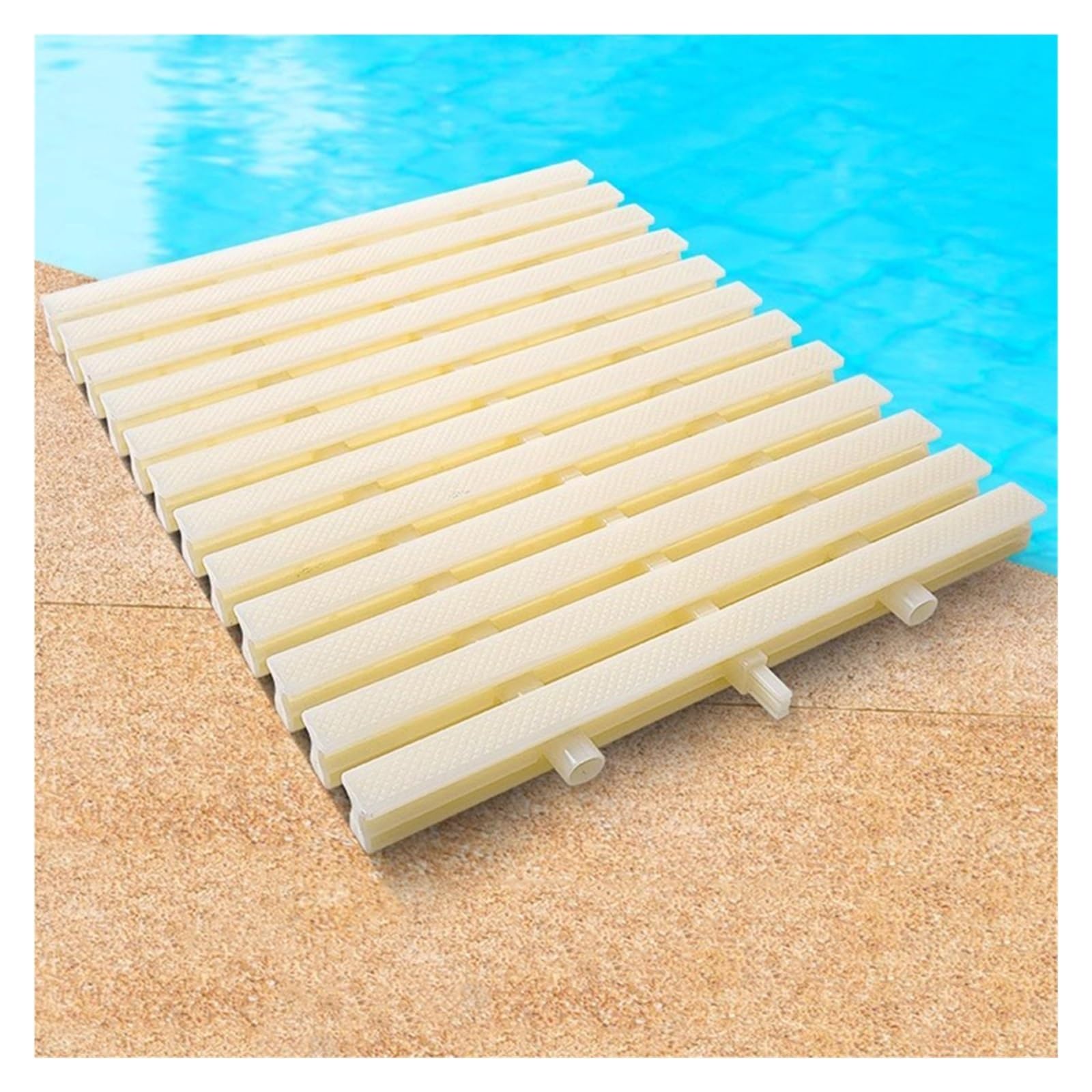 Grille de drainage piscine contre l'eau stagnante lot de 20 plastiques souples ivoire