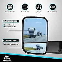 Vista 3 de Espejos de Remolque con Calefacción y Motor Ahumados Compatibles con Dodge Ram 1500 2009-2018, 2500 3500 2010-2018, Ram 1500 Classic 2019-2024 Flip