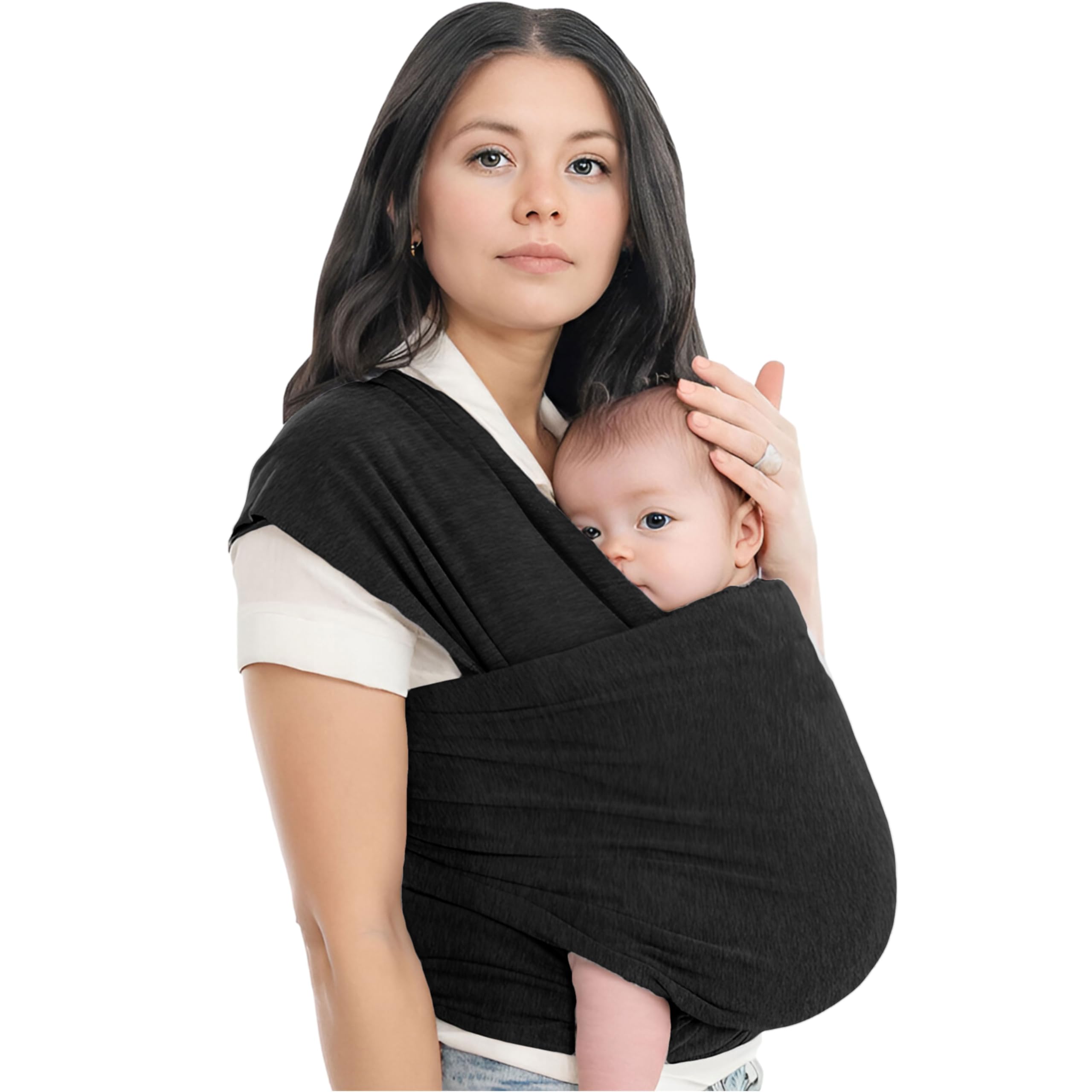 Bembika Adjustable Hands-Free Baby Sling Carrier Baby Wrapping Cloth for New Born with Comfortable Carrying Positions Lightweight & Travel Friendly Baby Wraping Cloth-(Black)-image-13