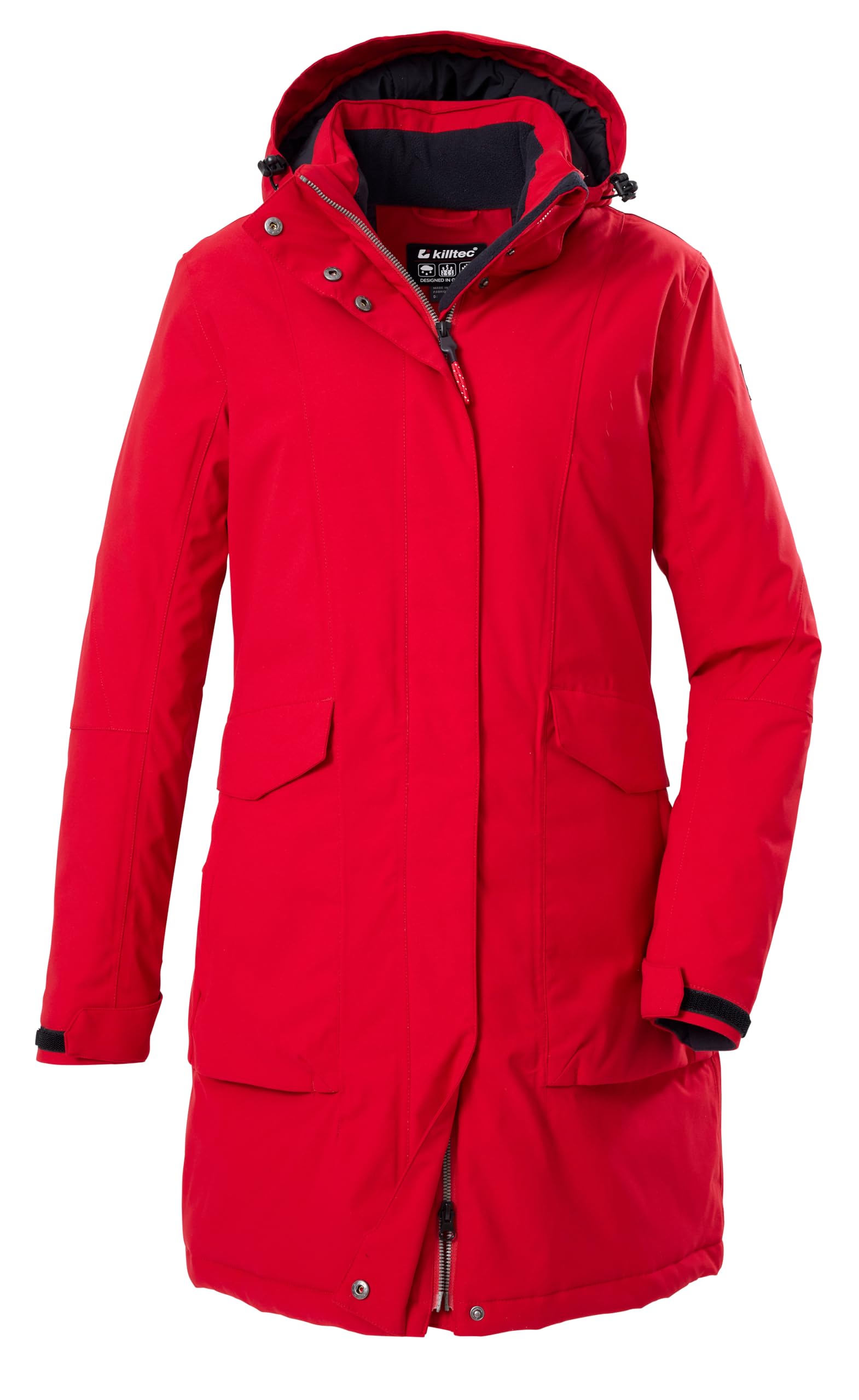 killtec Mujer Parka/abrigo impermeable con capucha con cremallera Damen Funktionsparka, rot, 40, 43284-000