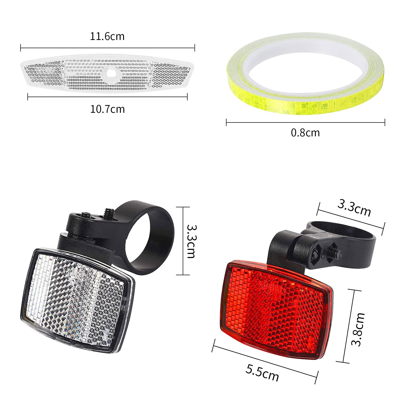 Lot De 72 Bandes Réfléchissantes Pour Rayons De Vélo + 2 Réflecteurs - Multicolores, Installation Facile Sans Colle