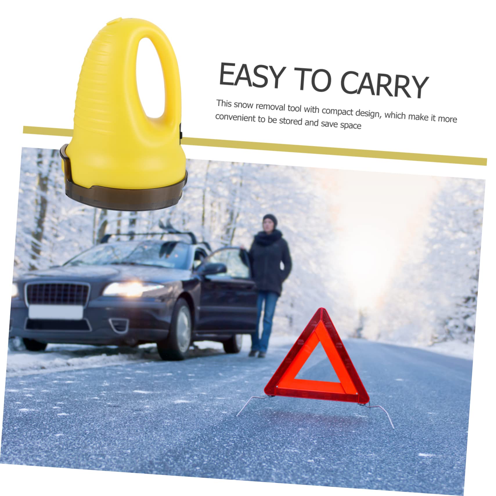 ABOOFAN Grattoir à Neige Électrique Outil de Déneigement Compact pour Vitre de Voiture en Abs, Retrait du Givre, Rangement Pratique pour L’Hiver