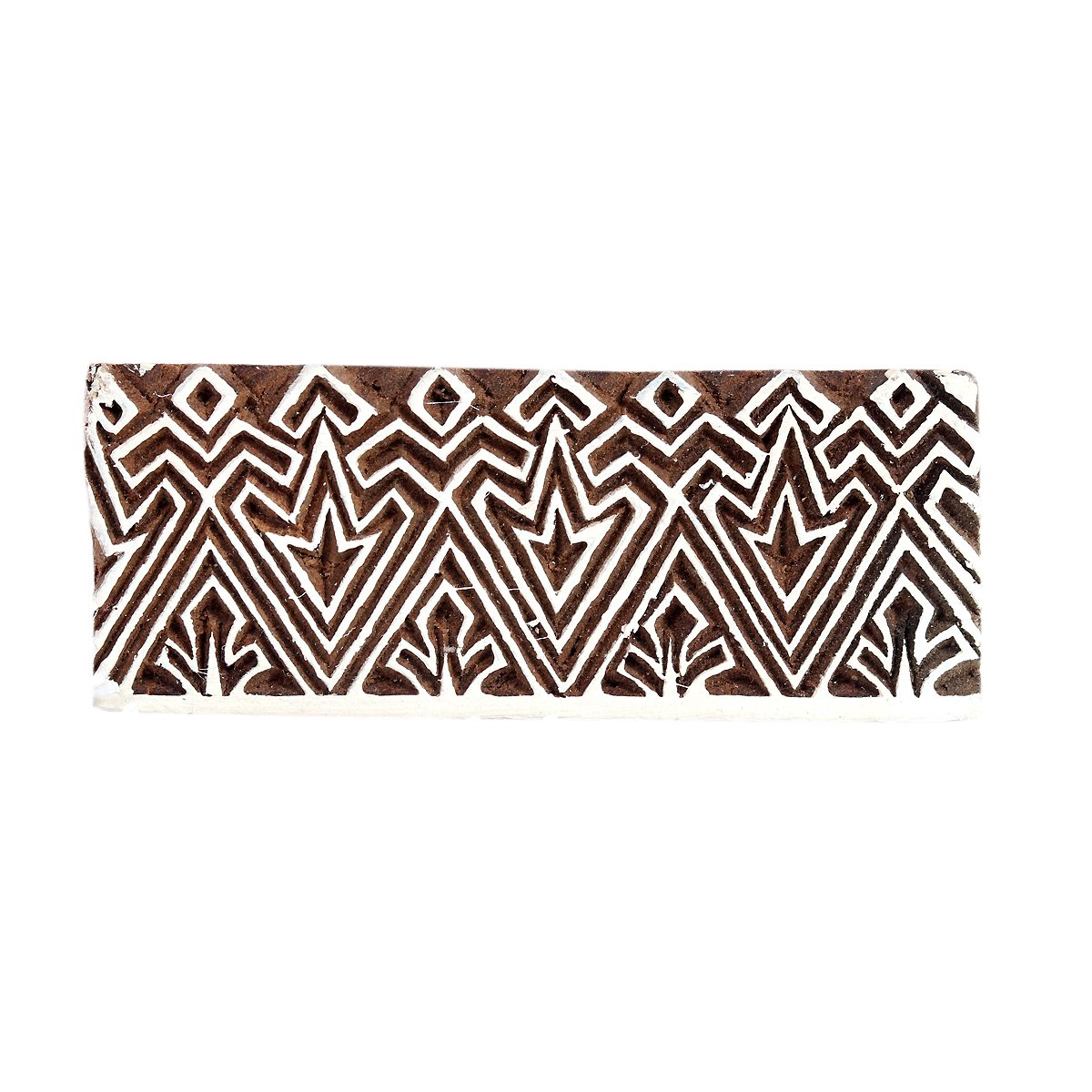 6 * 2 inch Fine Boader Mughal Design Wooden Printing Stamp Block Hand