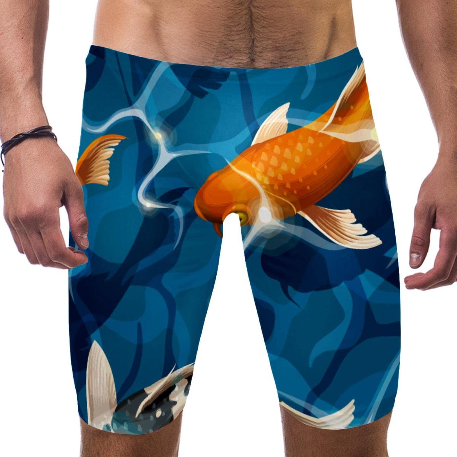 Escritos de natación Blue Fish para hombres con corte cuadrado de bañador multicolor talla L 7