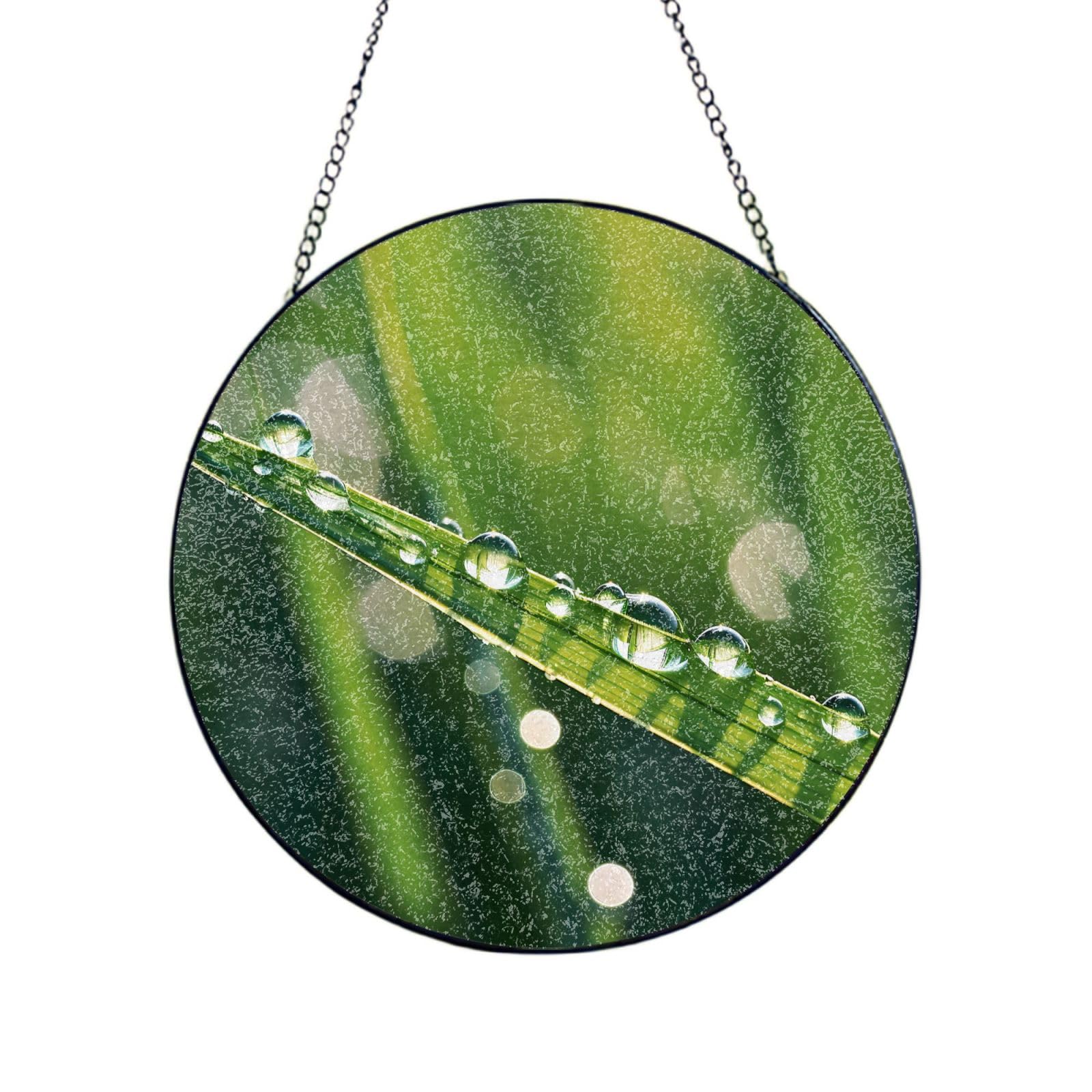 Poezjzw Stained Glass Window Hanging - A Drop In The Ocean Sun Catcher For Door Garden Home Decor Christmas Mother'S Day Birthday Gifts 12in（30cm）