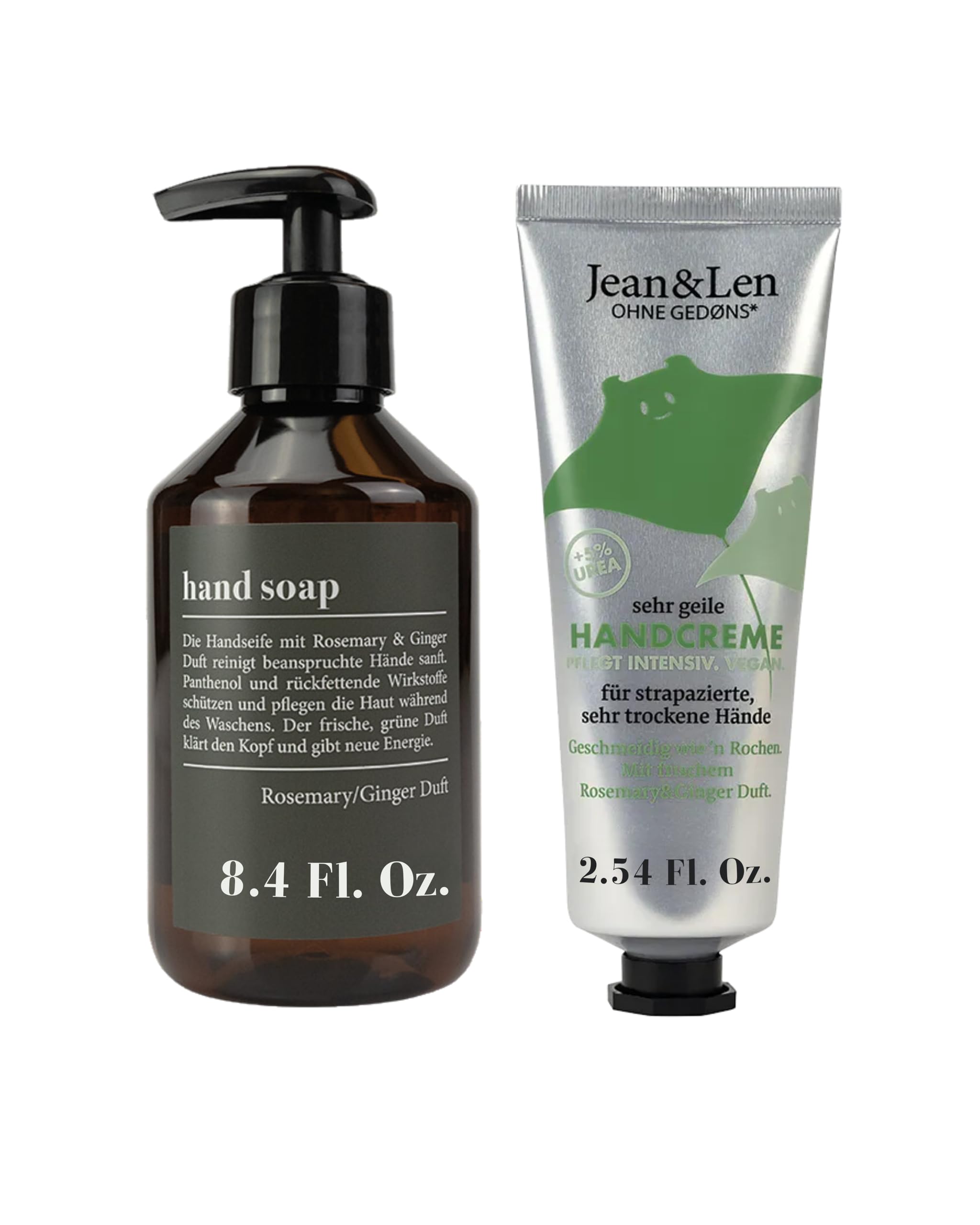 Jean & Len Rosemary & Ginger Zestaw 2 produktów: Mydlo+Krem do rak (250ml+75ml)