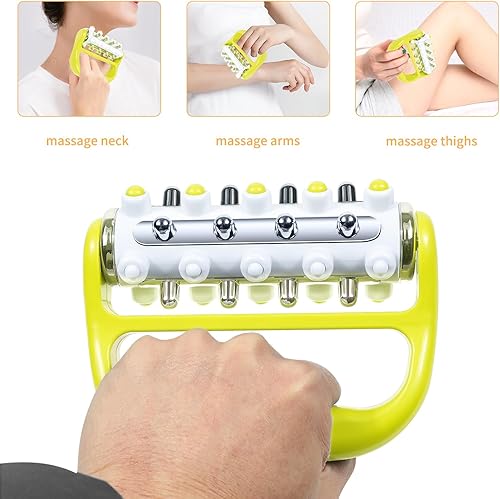 Vista 4 de Rodillo de masaje muscular de mano, removedor de liberación y celulitis, herramienta de masajeador manual muscular para pies, manos, cuerpo, cuello