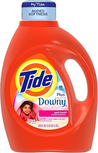Tide With Touch Of Downy April Fresh Scent Detergente líquido para ropa 100 fl oz (paquete de 4)