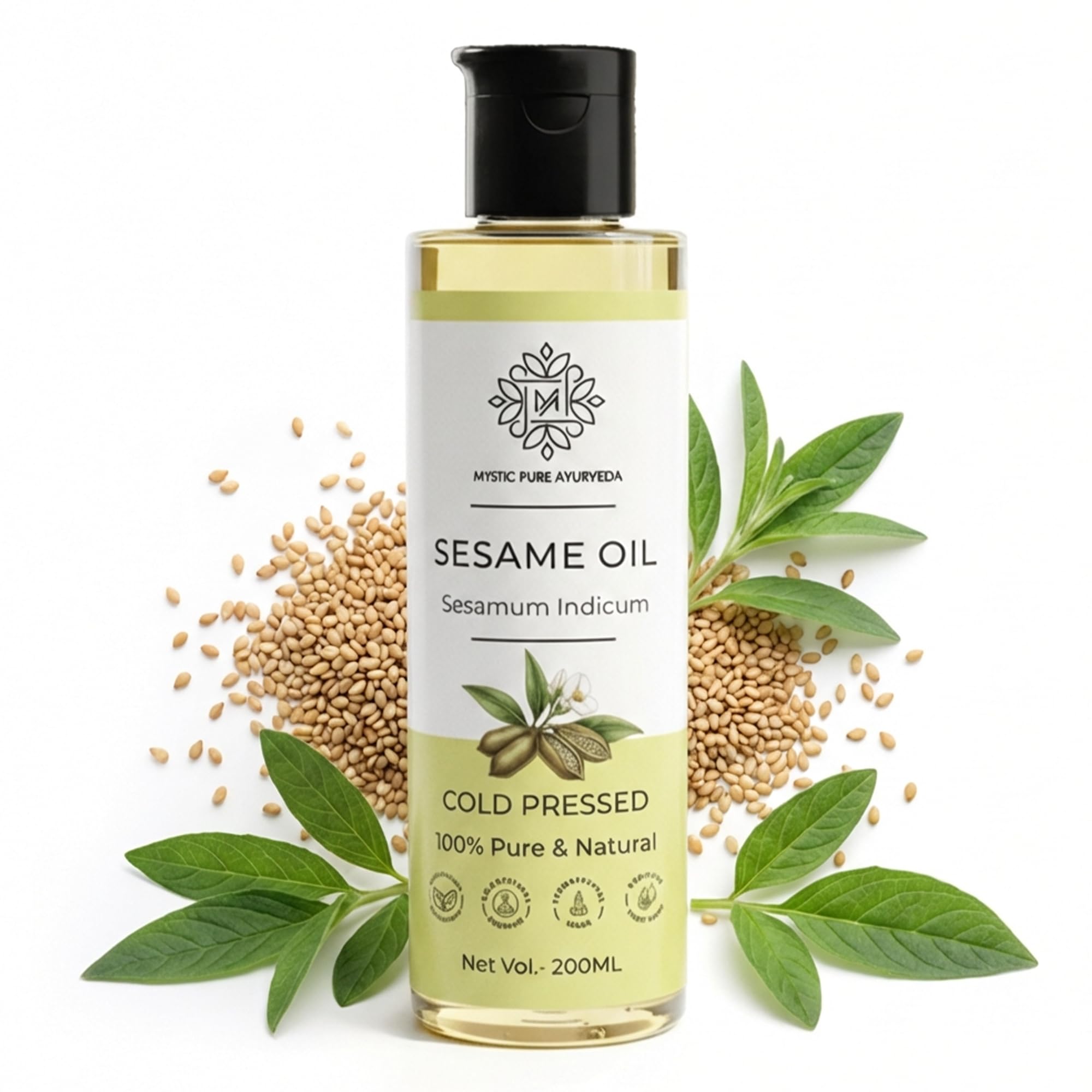 Sesame Oil (Til) For Skin, Hair & Body Massage Cold Pressed | 100% Pure & Natural - 200ml-image-26