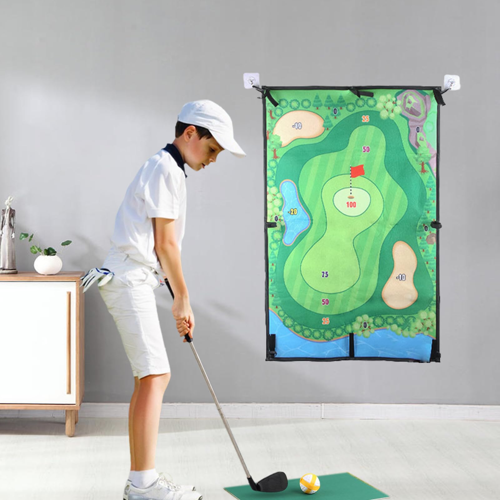 Golf-Dart-Chip-Set, Golfchip-Spielmatte – doppelseitige Chipping-Übungsmatte | Stick Chip Game Trainingsmatte von Grand