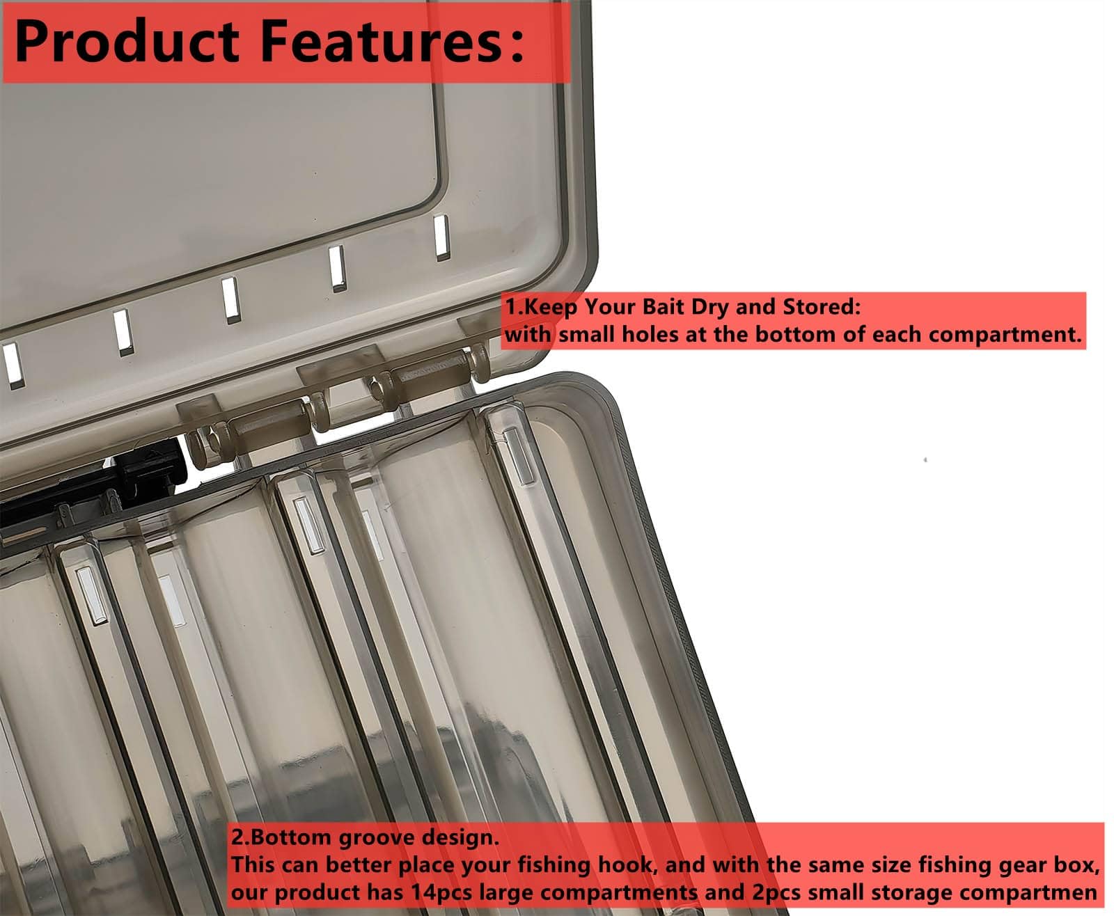 Fishing Tackle Boxes Lure Organizer: 2 Packs Hard Bait Storage Box - Image 3