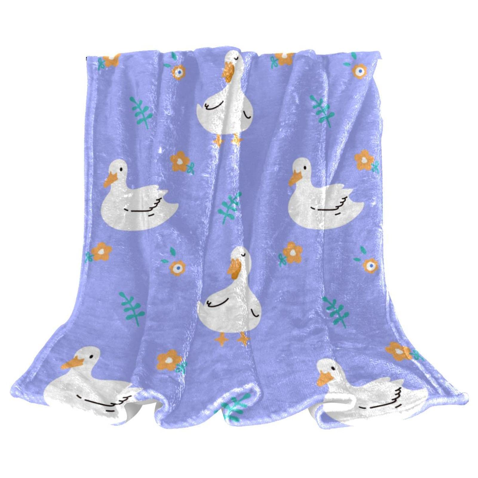 Couvre-lit doux TBOUOBT couverture de lit moelleux enfant canard violet pour lit garçon fille