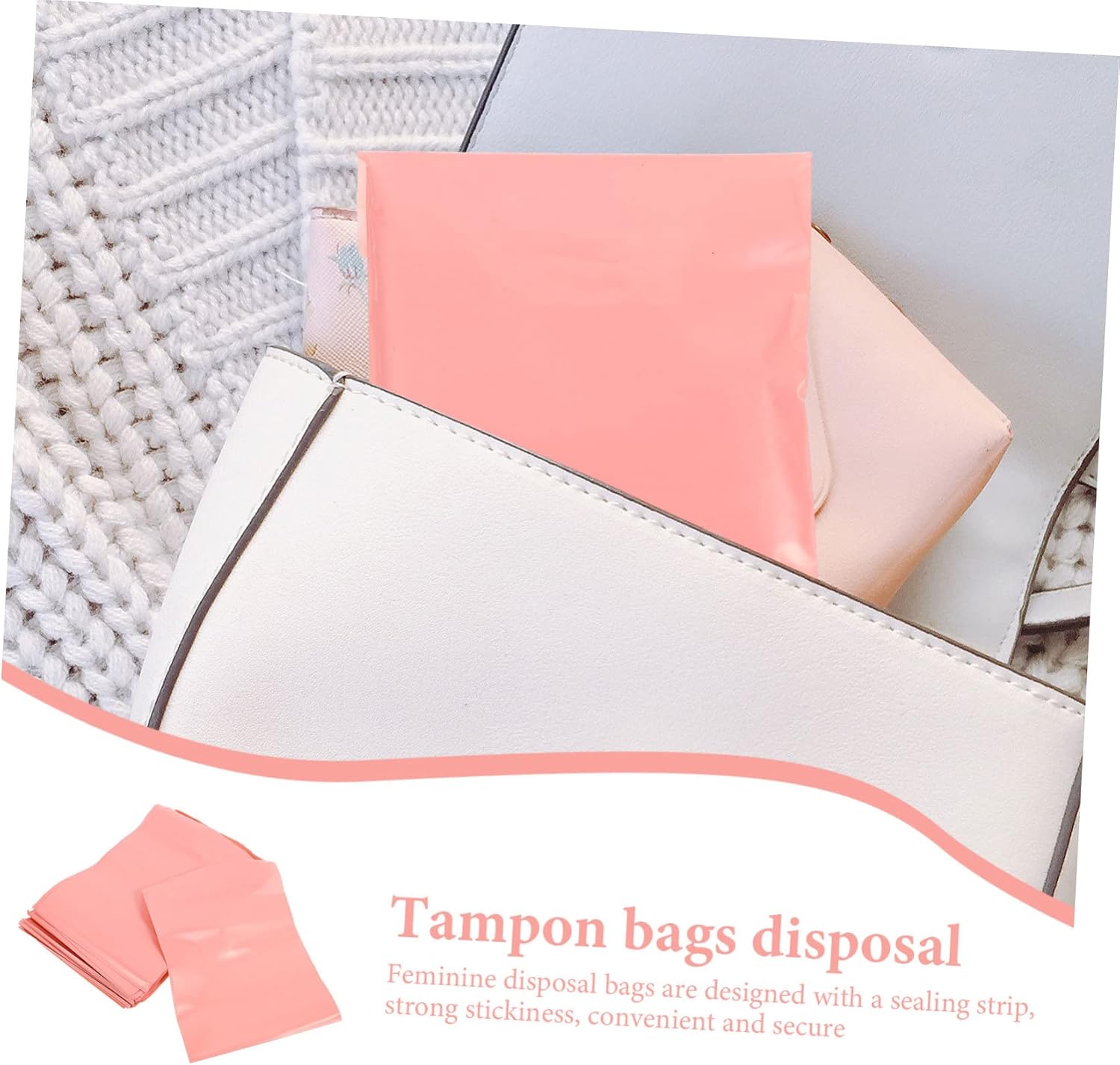 FUNOMOCYA 200pcs Waterproof Sanitary Disposal Bags for Feminine Products – Self-Sealing Storage Pouch for Period Pads and – Leakproof Waste Bags for Travel and Home Use