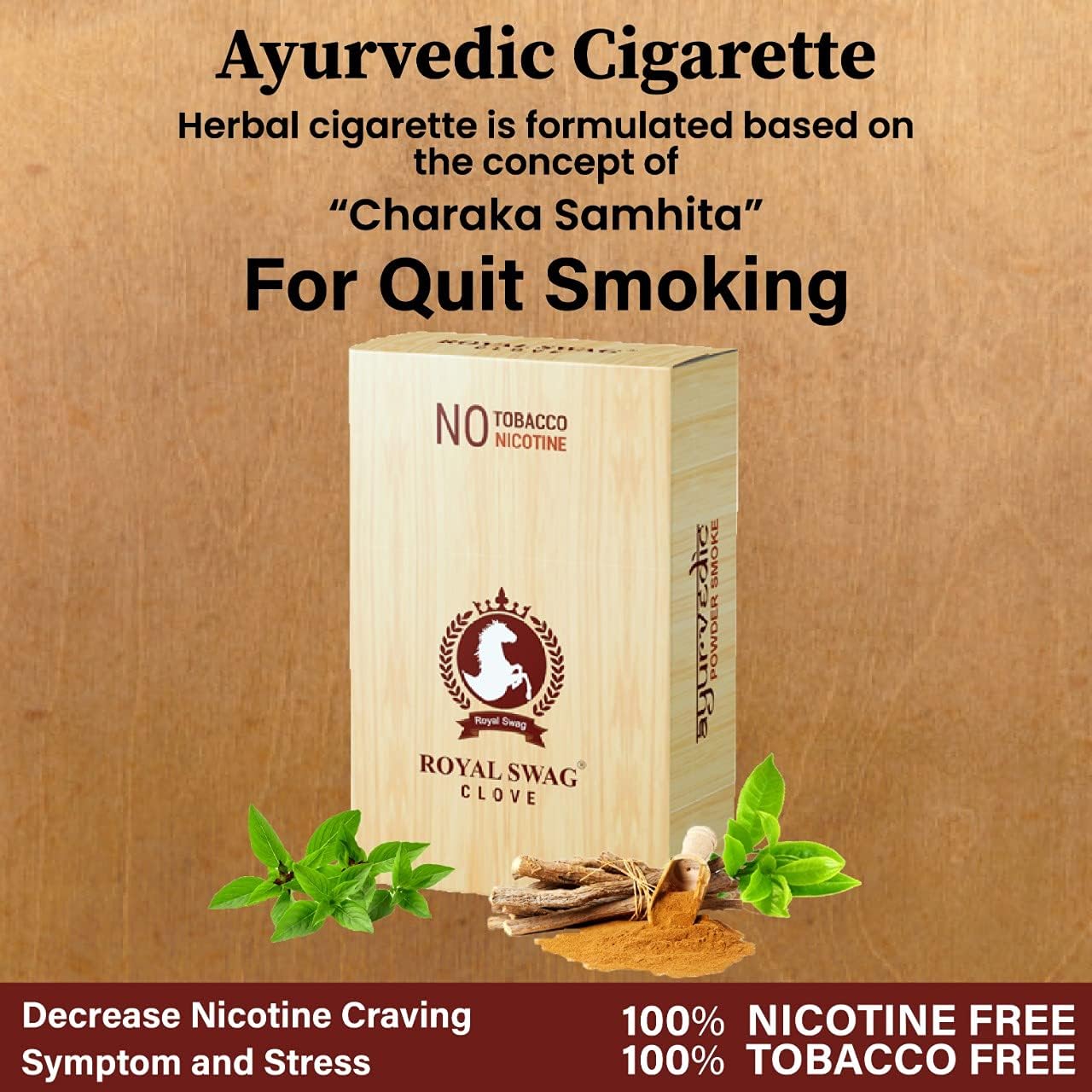 ROYAL SWAG Ayurvedic & Herbal Cigarette, Combo Pack of Fruta, Clove, Mint Flavour Smoke (100 Stick Each) Nicotine Free & Tobacco Free Cigarettes Helps in Quit Smoking - (Pack of 300 Sticks) : Health & Household