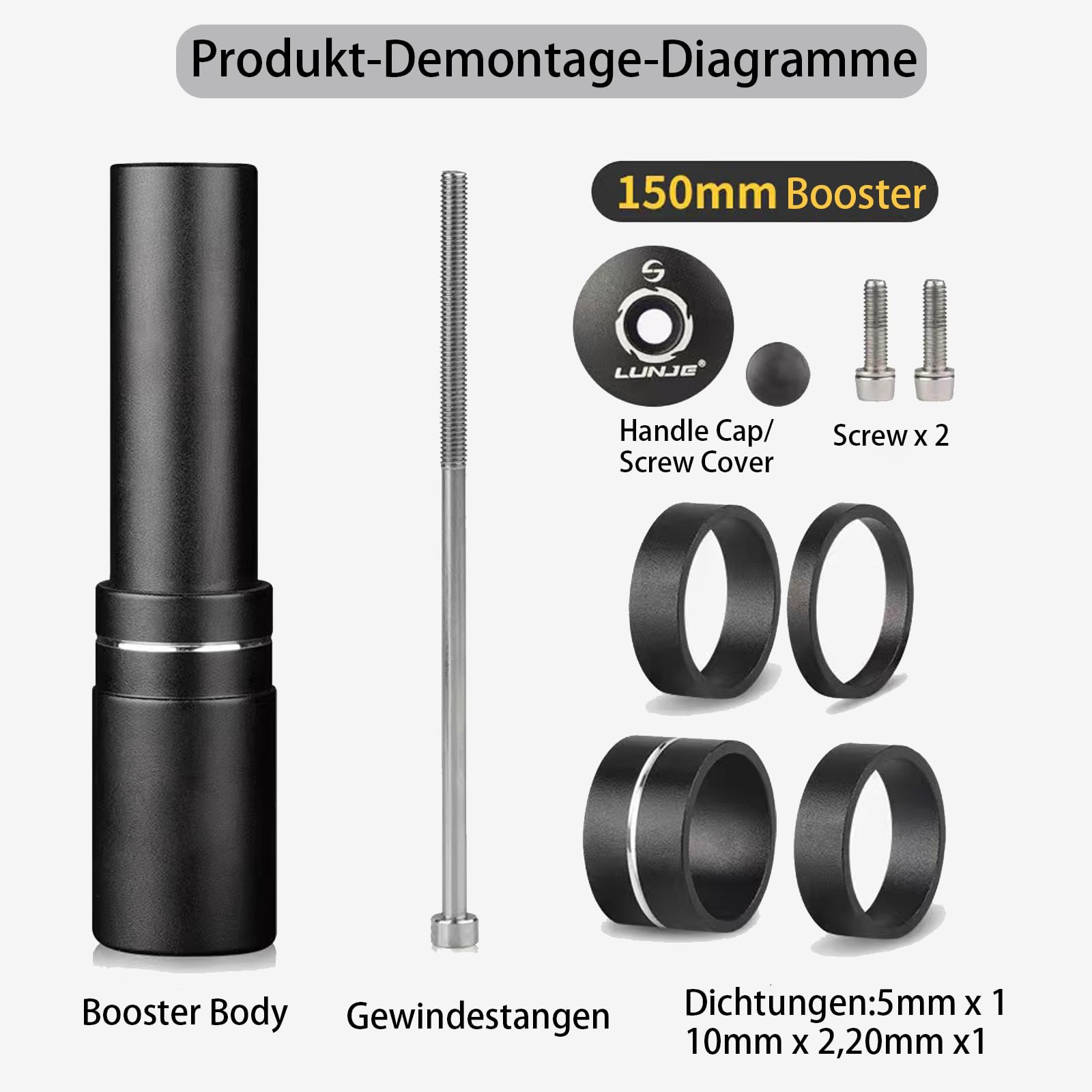 Fahrrad Vorbau Riser,Verstellbarer MTB Vorbau,28.6mm Fahrradgabel Aluminium Verstellbar 150mm,Fahrrad Vorbau 31.8mm,Verstellbar 120 Grad 110mm,Geeignet für Mountainbike, Rennrad, MTB, BMX