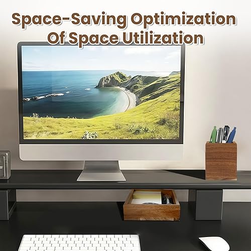 Miniatura 4 de Portalápices de madera con bandeja organizadora de cajones de escritorio, juego de soporte de silicona antideslizante para bolígrafos, accesorios de