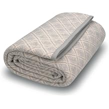 ACUSHLA Merino Wool Blanket - Soft Warm Thick Washable Large Bed Couch Camping Outdoor Travel Throw Blanket All Weather, Plaid Gray 79X63