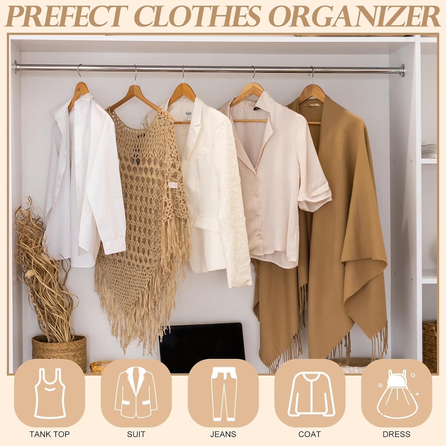 Kathfly 6 Pcs Wooden Suit Hangers with Locking Bar Retro Finish Wood Suit Coat Hangers for Closet Jacket Dress Heavy Clothes, 360° Swivel Hook, Holds up to 20lbs