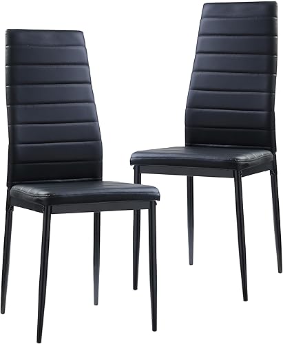 Homelegance Florian - Silla de comedor (juego de 2), color negro