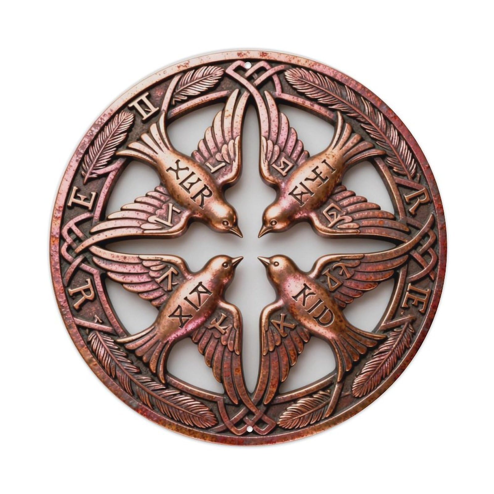 Celtic Aengus Love God Four Birds Rune Metal Tin Sign Plaque