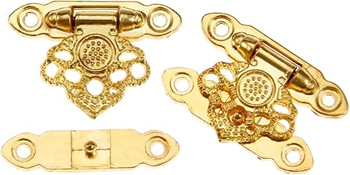 Miniatura 7 de 6 cierres de caja con tornillos, cierres decorativos para gabinete, joyería, caja de madera, hebilla, oro, 1.378 x 0.984 in